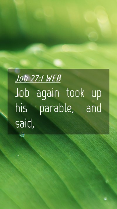 Picture 04 - Job 27:1 WEB Mobile Phone Wallpaper - Job again took up his parable, and - Mobile Bible Verse Wallpaper