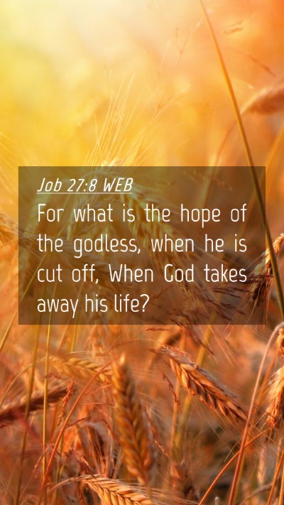 Picture 04 - Job 27:8 WEB Mobile Phone Wallpaper - For what is the hope of the godless, when he is - Mobile Bible Verse Wallpaper