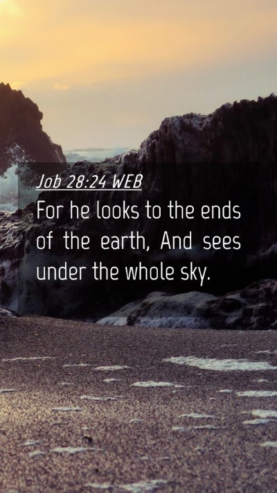 Picture 04 - Job 28:24 WEB Mobile Phone Wallpaper - For he looks to the ends of the earth, And sees - Mobile Bible Verse Wallpaper