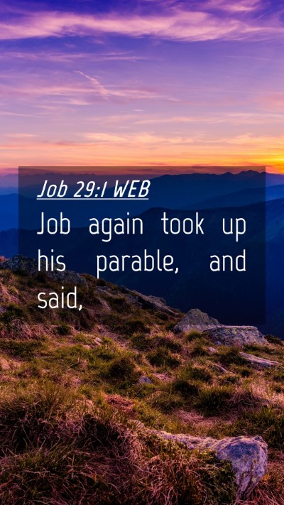 Picture 04 - Job 29:1 WEB Mobile Phone Wallpaper - Job again took up his parable, and - Mobile Bible Verse Wallpaper