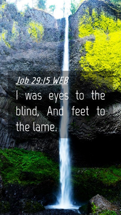 Picture 04 - Job 29:15 WEB Mobile Phone Wallpaper - I was eyes to the blind, And feet to the - Mobile Bible Verse Wallpaper
