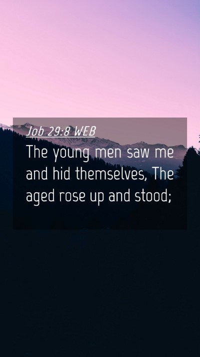 Picture 04 - Job 29:8 WEB Mobile Phone Wallpaper - The young men saw me and hid themselves, The aged - Mobile Bible Verse Wallpaper