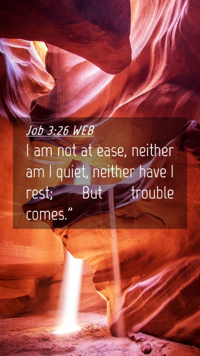 Picture 04 - Job 3:26 WEB Mobile Phone Wallpaper - I am not at ease, neither am I quiet, neither - Mobile Bible Verse Wallpaper