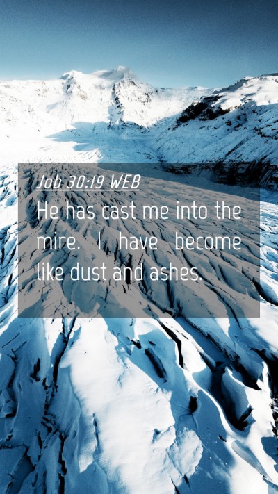 Picture 04 - Job 30:19 WEB Mobile Phone Wallpaper - He has cast me into the mire. I have become like - Mobile Bible Verse Wallpaper