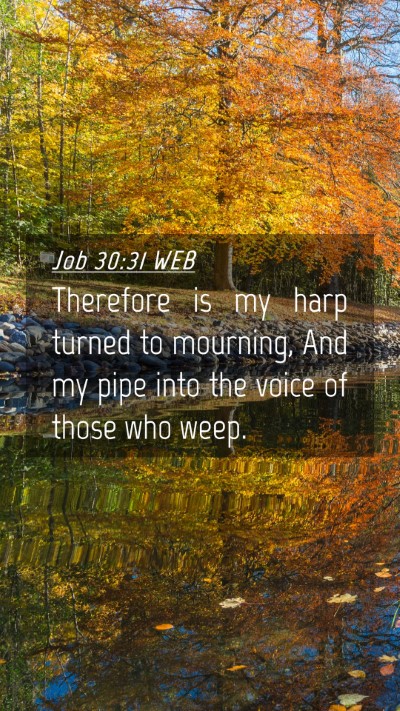Picture 04 - Job 30:31 WEB Mobile Phone Wallpaper - Therefore is my harp turned to mourning, And my - Mobile Bible Verse Wallpaper
