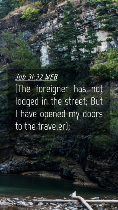 Picture 04 - Job 31:32 WEB Mobile Phone Wallpaper - (The foreigner has not lodged in the street; But - Mobile Bible Verse Wallpaper