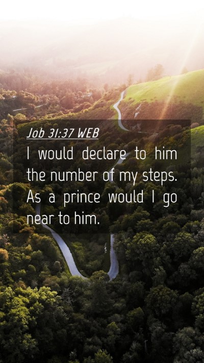 Picture 04 - Job 31:37 WEB Mobile Phone Wallpaper - I would declare to him the number of my steps. As - Mobile Bible Verse Wallpaper