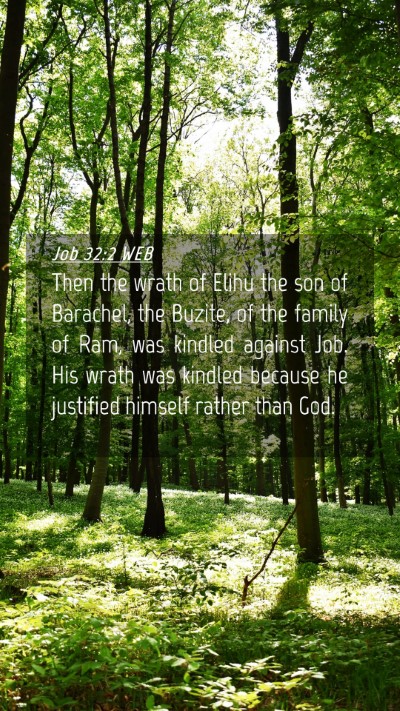 Picture 04 - Job 32:2 WEB Mobile Phone Wallpaper - Then the wrath of Elihu the son of Barachel, the - Mobile Bible Verse Wallpaper