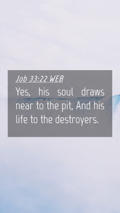 Picture 04 - Job 33:22 WEB Mobile Phone Wallpaper - Yes, his soul draws near to the pit, And his life - Mobile Bible Verse Wallpaper
