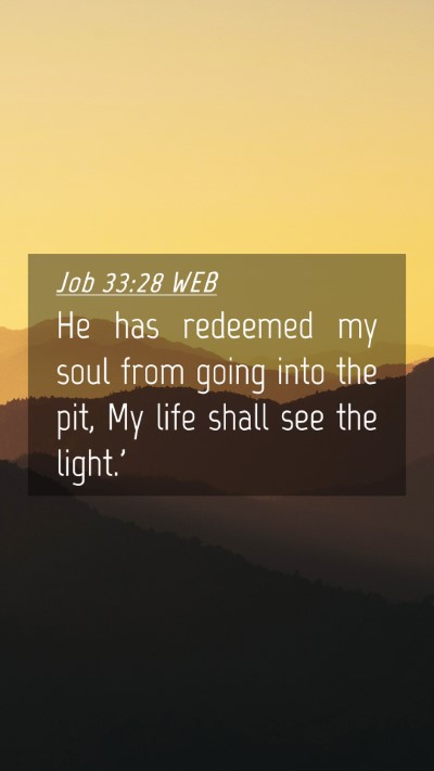 Picture 04 - Job 33:28 WEB Mobile Phone Wallpaper - He has redeemed my soul from going into the pit, - Mobile Bible Verse Wallpaper