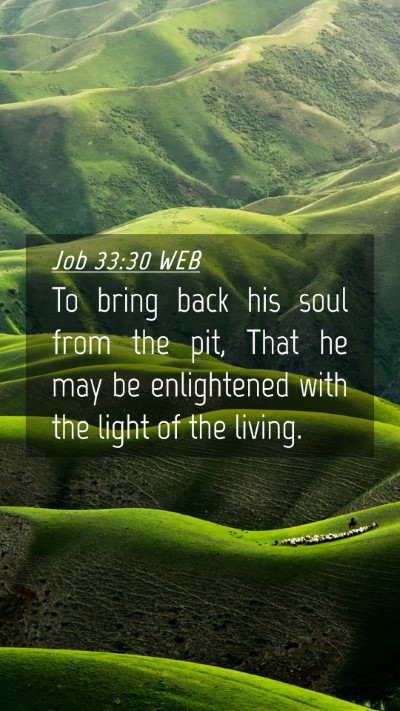 Picture 04 - Job 33:30 WEB Mobile Phone Wallpaper - To bring back his soul from the pit, That he may - Mobile Bible Verse Wallpaper