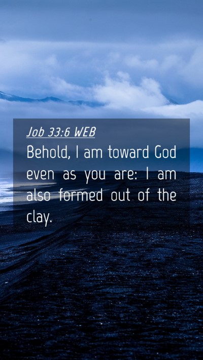 Picture 04 - Job 33:6 WEB Mobile Phone Wallpaper - Behold, I am toward God even as you are: I am - Mobile Bible Verse Wallpaper