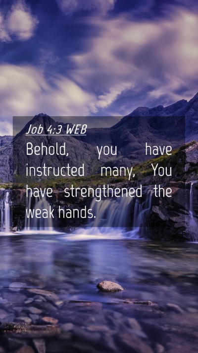 Picture 04 - Job 4:3 WEB Mobile Phone Wallpaper - Behold, you have instructed many, You have - Mobile Bible Verse Wallpaper