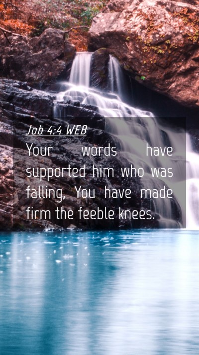 Picture 04 - Job 4:4 WEB Mobile Phone Wallpaper - Your words have supported him who was falling, - Mobile Bible Verse Wallpaper