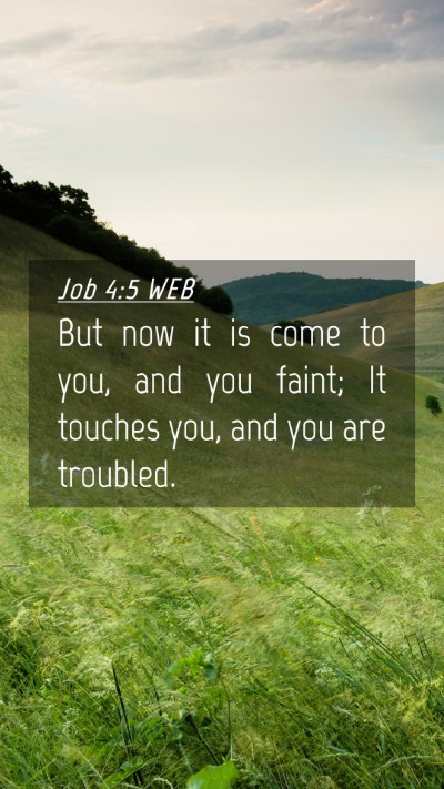 Picture 04 - Job 4:5 WEB Mobile Phone Wallpaper - But now it is come to you, and you faint; It - Mobile Bible Verse Wallpaper