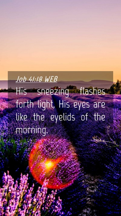 Picture 04 - Job 41:18 WEB Mobile Phone Wallpaper - His sneezing flashes forth light, His eyes are - Mobile Bible Verse Wallpaper