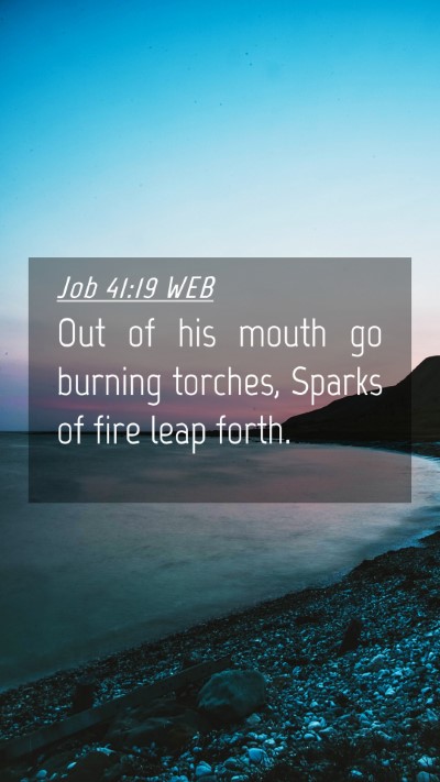 Picture 04 - Job 41:19 WEB Mobile Phone Wallpaper - Out of his mouth go burning torches, Sparks of - Mobile Bible Verse Wallpaper