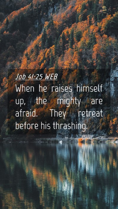 Picture 04 - Job 41:25 WEB Mobile Phone Wallpaper - When he raises himself up, the mighty are afraid. - Mobile Bible Verse Wallpaper
