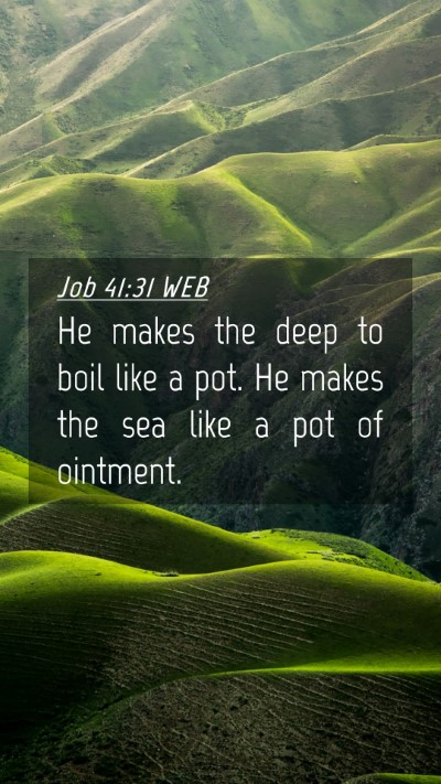 Picture 04 - Job 41:31 WEB Mobile Phone Wallpaper - He makes the deep to boil like a pot. He makes - Mobile Bible Verse Wallpaper