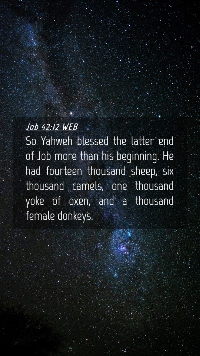 Picture 04 - Job 42:12 WEB Mobile Phone Wallpaper - So Yahweh blessed the latter end of Job more than - Mobile Bible Verse Wallpaper
