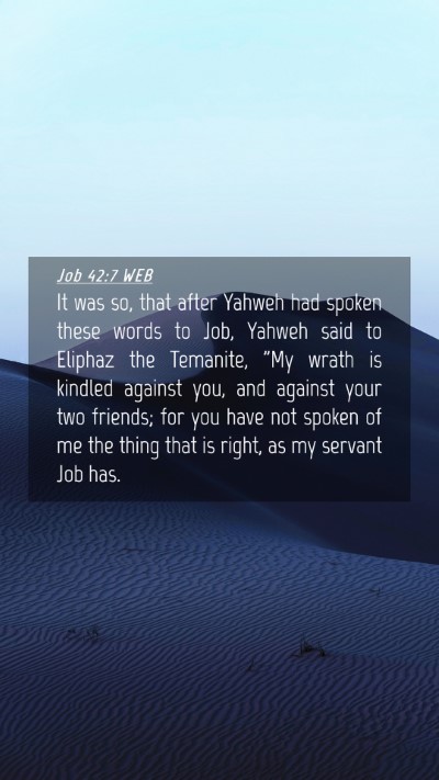 Picture 04 - Job 42:7 WEB Mobile Phone Wallpaper - It was so, that after Yahweh had spoken these - Mobile Bible Verse Wallpaper