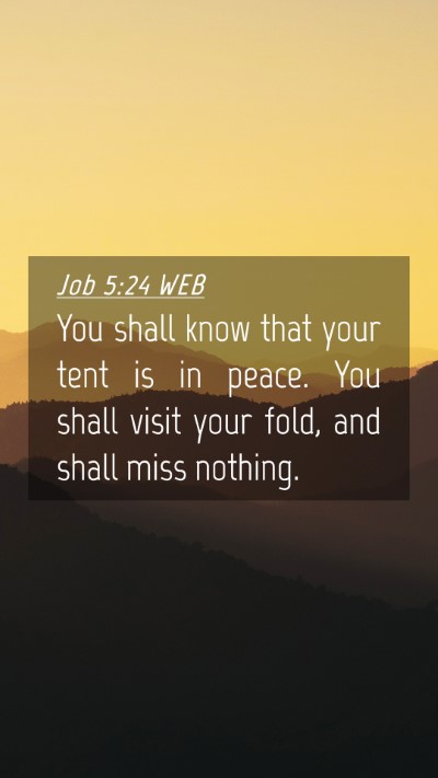 Picture 04 - Job 5:24 WEB Mobile Phone Wallpaper - You shall know that your tent is in peace. You - Mobile Bible Verse Wallpaper