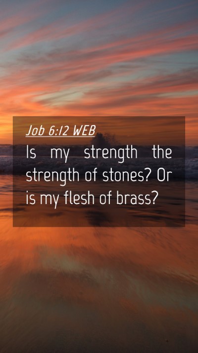 Picture 04 - Job 6:12 WEB Mobile Phone Wallpaper - Is my strength the strength of stones? Or is my - Mobile Bible Verse Wallpaper