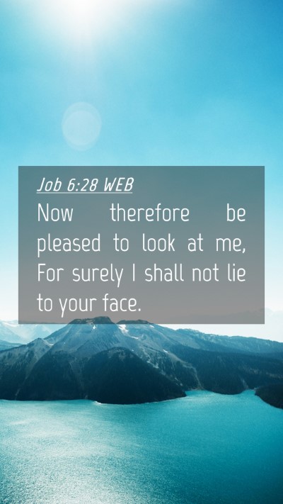 Picture 04 - Job 6:28 WEB Mobile Phone Wallpaper - Now therefore be pleased to look at me, For - Mobile Bible Verse Wallpaper
