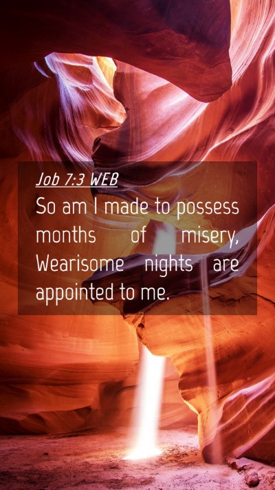 Picture 04 - Job 7:3 WEB Mobile Phone Wallpaper - So am I made to possess months of misery, - Mobile Bible Verse Wallpaper