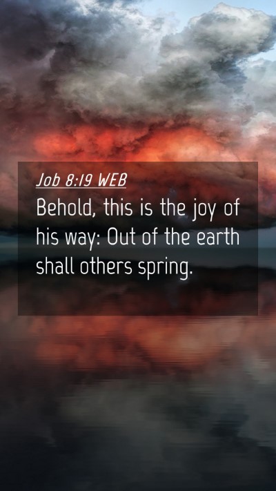 Picture 04 - Job 8:19 WEB Mobile Phone Wallpaper - Behold, this is the joy of his way: Out of the - Mobile Bible Verse Wallpaper