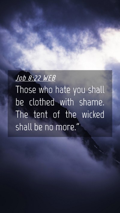 Picture 04 - Job 8:22 WEB Mobile Phone Wallpaper - Those who hate you shall be clothed with shame. - Mobile Bible Verse Wallpaper