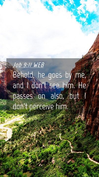 Picture 04 - Job 9:11 WEB Mobile Phone Wallpaper - Behold, he goes by me, and I don't see him. He - Mobile Bible Verse Wallpaper