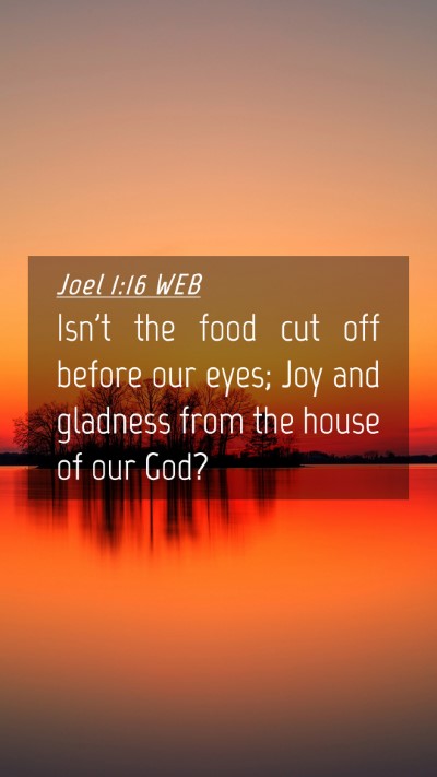 Picture 04 - Joel 1:16 WEB Mobile Phone Wallpaper - Isn't the food cut off before our eyes; Joy and - Mobile Bible Verse Wallpaper