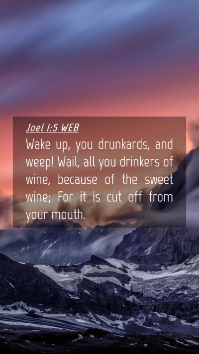 Picture 04 - Joel 1:5 WEB Mobile Phone Wallpaper - Wake up, you drunkards, and weep! Wail, all you - Mobile Bible Verse Wallpaper
