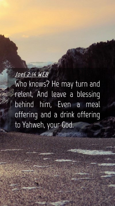 Picture 04 - Joel 2:14 WEB Mobile Phone Wallpaper - Who knows? He may turn and relent, And leave a - Mobile Bible Verse Wallpaper