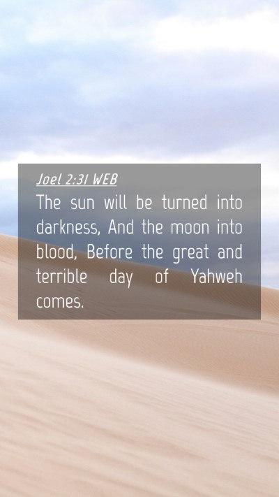 Picture 04 - Joel 2:31 WEB Mobile Phone Wallpaper - The sun will be turned into darkness, And the - Mobile Bible Verse Wallpaper