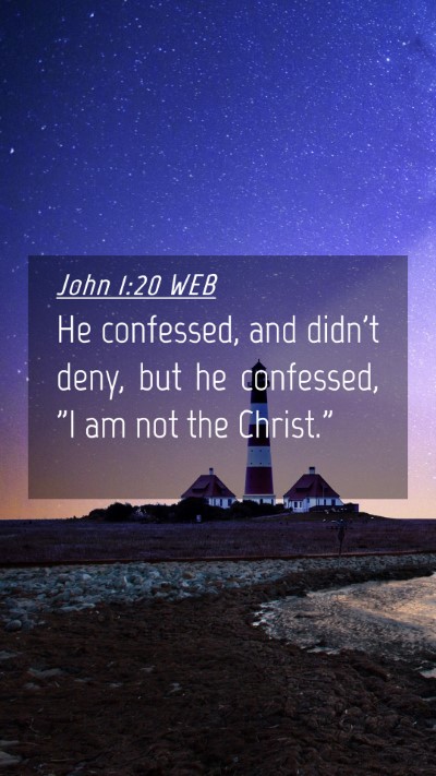 Picture 04 - John 1:20 WEB Mobile Phone Wallpaper - He confessed, and didn't deny, but he confessed, - Mobile Bible Verse Wallpaper