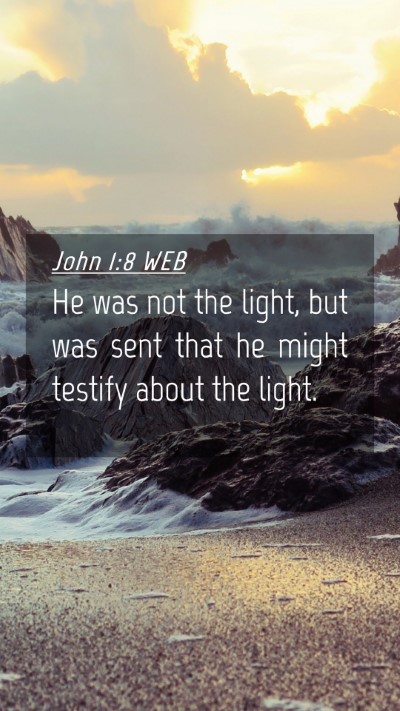 Picture 04 - John 1:8 WEB Mobile Phone Wallpaper - He was not the light, but was sent that he might - Mobile Bible Verse Wallpaper