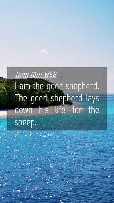Picture 04 - John 10:11 WEB Mobile Phone Wallpaper - I am the good shepherd. The good shepherd lays - Mobile Bible Verse Wallpaper