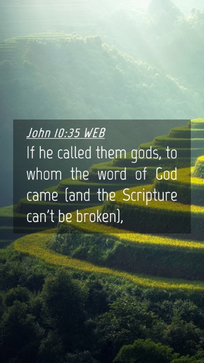Picture 04 - John 10:35 WEB Mobile Phone Wallpaper - If he called them gods, to whom the word of God - Mobile Bible Verse Wallpaper