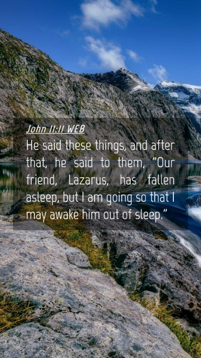 Picture 04 - John 11:11 WEB Mobile Phone Wallpaper - He said these things, and after that, he said to - Mobile Bible Verse Wallpaper