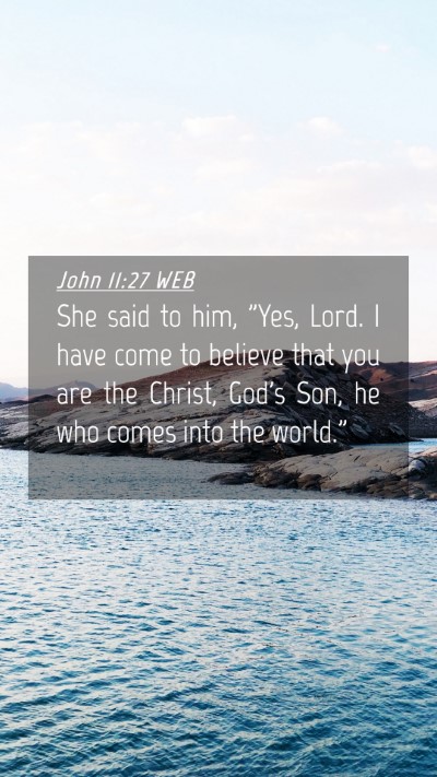 Picture 04 - John 11:27 WEB Mobile Phone Wallpaper - She said to him, 