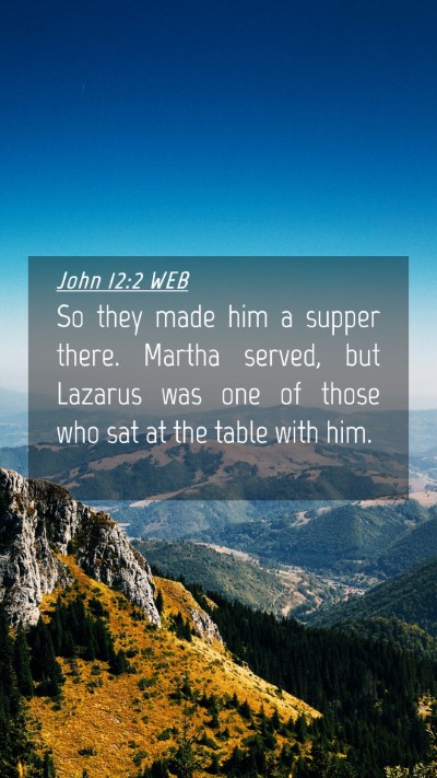 Picture 04 - John 12:2 WEB Mobile Phone Wallpaper - So they made him a supper there. Martha served, - Mobile Bible Verse Wallpaper