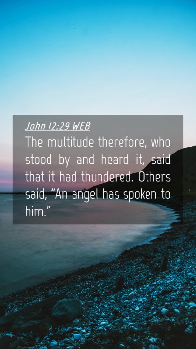 Picture 04 - John 12:29 WEB Mobile Phone Wallpaper - The multitude therefore, who stood by and heard - Mobile Bible Verse Wallpaper
