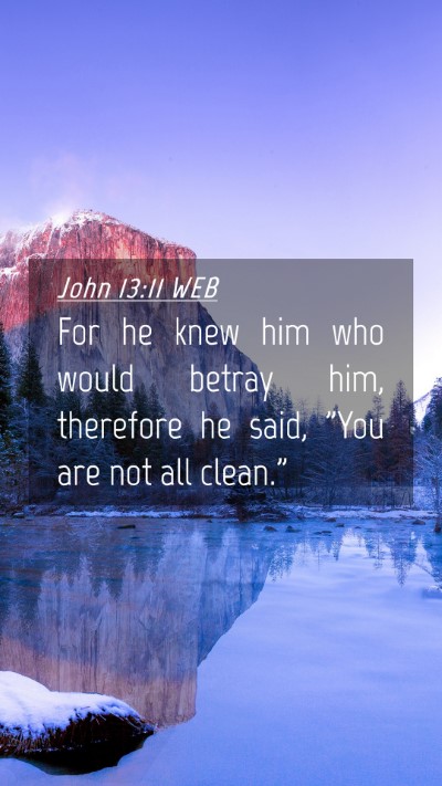 Picture 04 - John 13:11 WEB Mobile Phone Wallpaper - For he knew him who would betray him, therefore - Mobile Bible Verse Wallpaper
