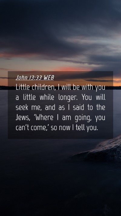 Picture 04 - John 13:33 WEB Mobile Phone Wallpaper - Little children, I will be with you a little - Mobile Bible Verse Wallpaper