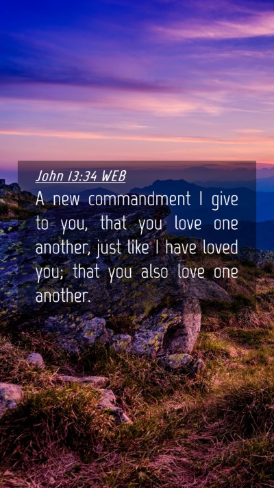 Picture 04 - John 13:34 WEB Mobile Phone Wallpaper - A new commandment I give to you, that you love - Mobile Bible Verse Wallpaper