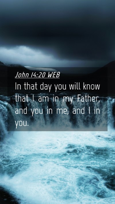Picture 04 - John 14:20 WEB Mobile Phone Wallpaper - In that day you will know that I am in my Father, - Mobile Bible Verse Wallpaper