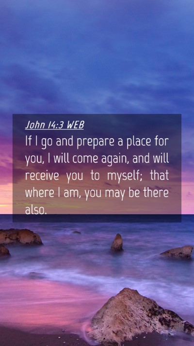 Picture 04 - John 14:3 WEB Mobile Phone Wallpaper - If I go and prepare a place for you, I will come - Mobile Bible Verse Wallpaper