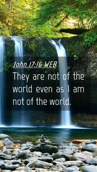 Picture 04 - John 17:16 WEB Mobile Phone Wallpaper - They are not of the world even as I am not of the - Mobile Bible Verse Wallpaper